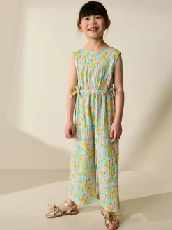Green Ditsy Crinkle Jersey Jumpsuit (3-16yrs)