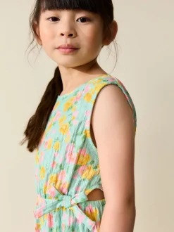 Green Ditsy Crinkle Jersey Jumpsuit (3-16yrs)