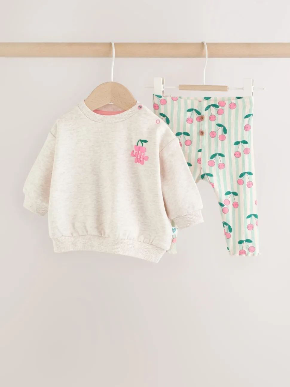 Green/Ecru Baby Sweatshirt and Leggings 2 Piece Set (0mths-2yrs)