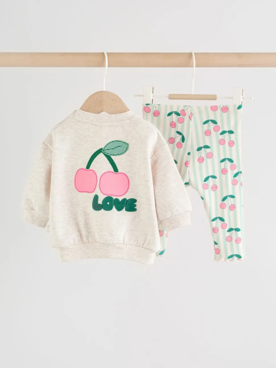 Green/Ecru Baby Sweatshirt and Leggings 2 Piece Set (0mths-2yrs)