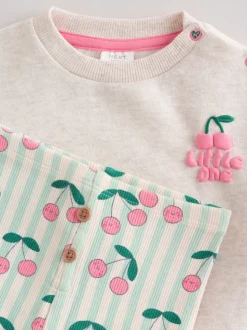 Green/Ecru Baby Sweatshirt and Leggings 2 Piece Set (0mths-2yrs)