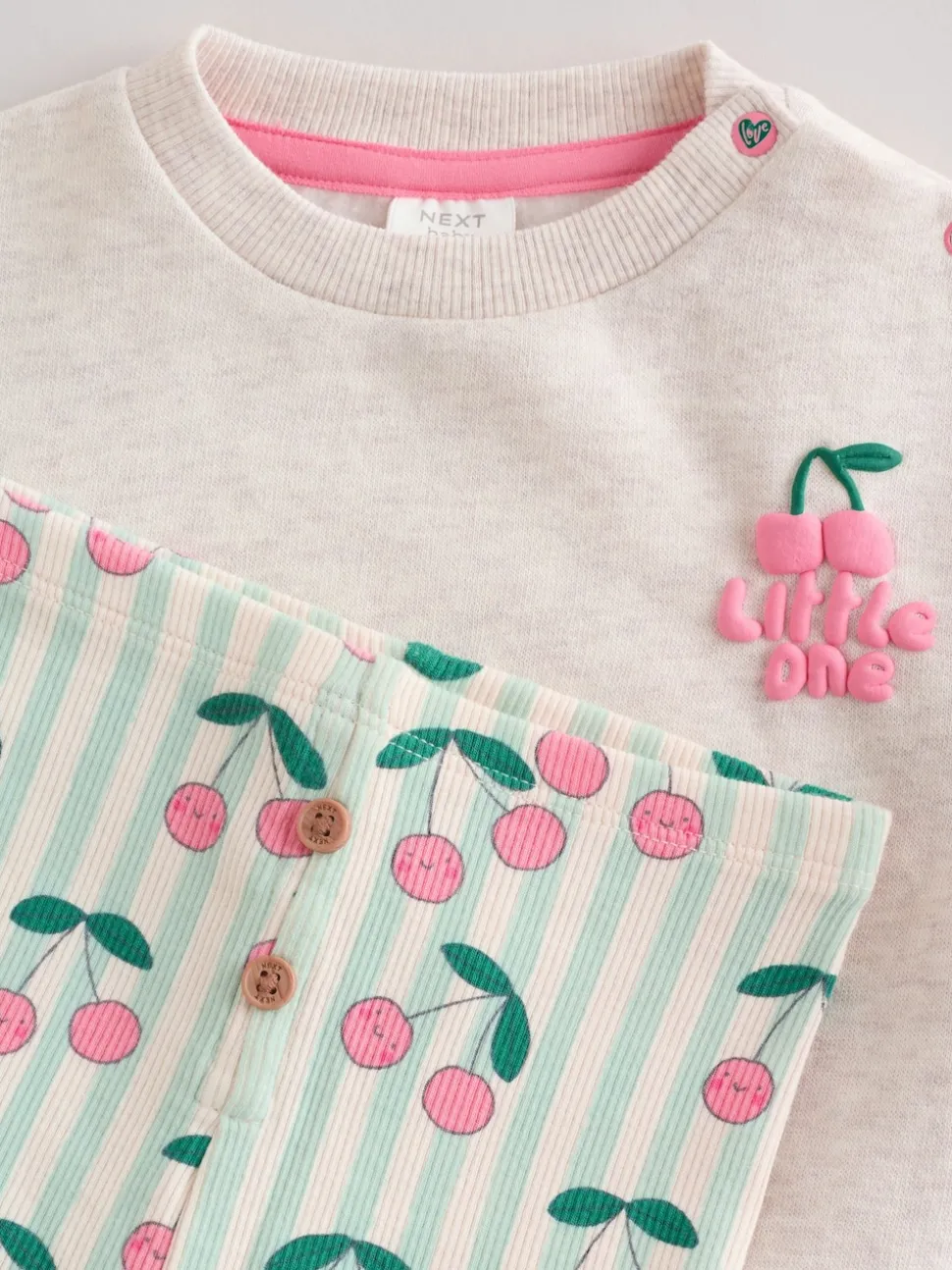 Green/Ecru Baby Sweatshirt and Leggings 2 Piece Set (0mths-2yrs)