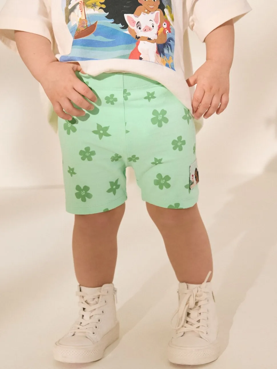 Green/Ecru Disney Moana Short Sleeve T-Shirt and Cycle Shorts Set (3mths-7yrs)