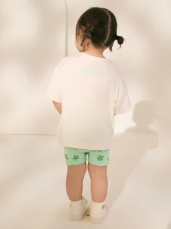 Green/Ecru Disney Moana Short Sleeve T-Shirt and Cycle Shorts Set (3mths-7yrs)