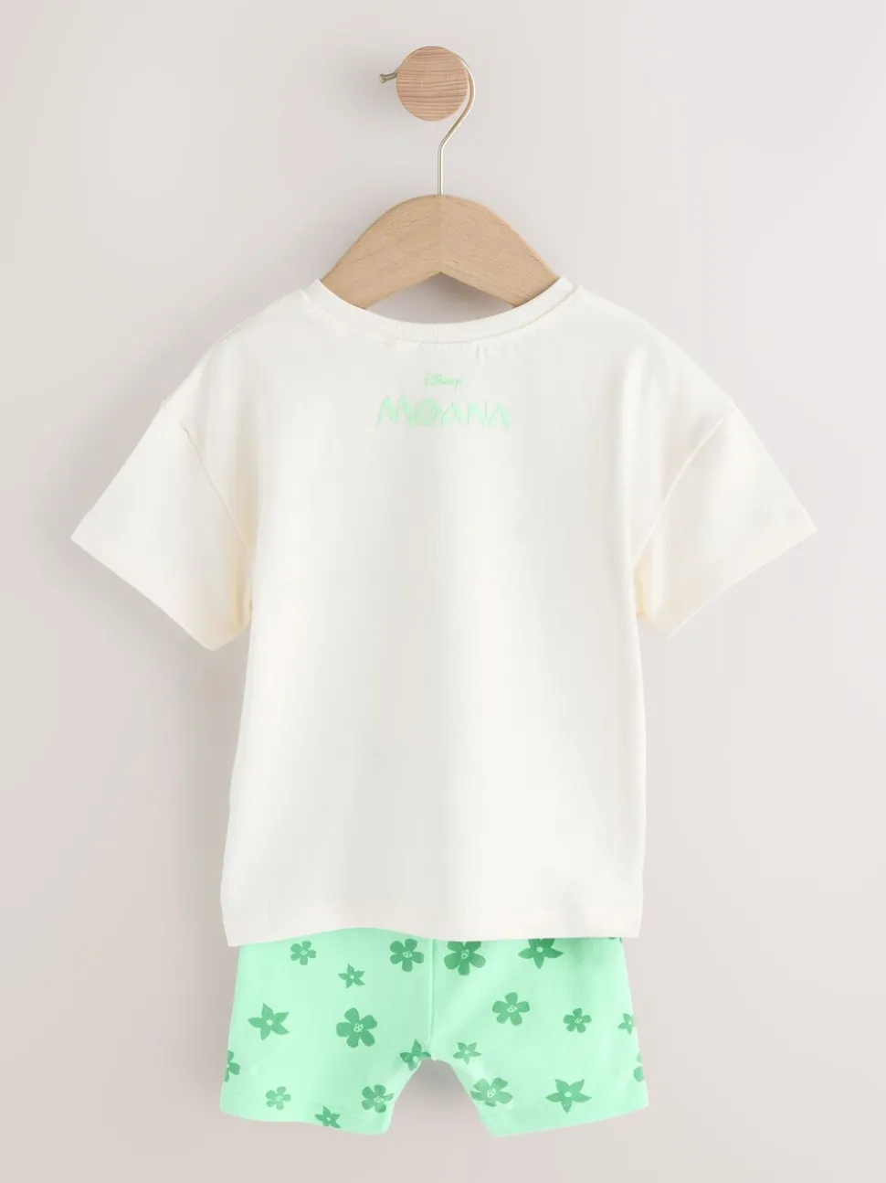 Green/Ecru Disney Moana Short Sleeve T-Shirt and Cycle Shorts Set (3mths-7yrs)