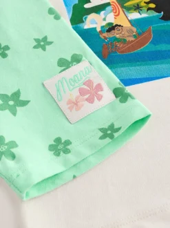 Green/Ecru Disney Moana Short Sleeve T-Shirt and Cycle Shorts Set (3mths-7yrs)