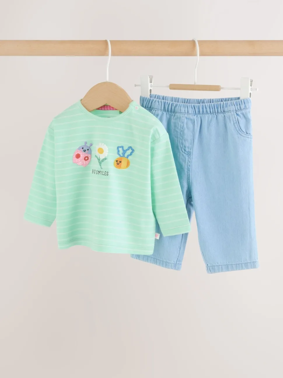 Green Long Sleeve Tops and Trousers Baby 2 Piece Set (0mths-2yrs)