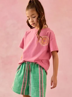 Green/Pink 100% Cotton Shorts (3-16yrs)