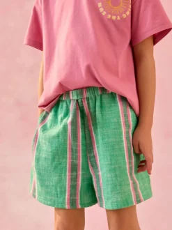 Green/Pink 100% Cotton Shorts (3-16yrs)