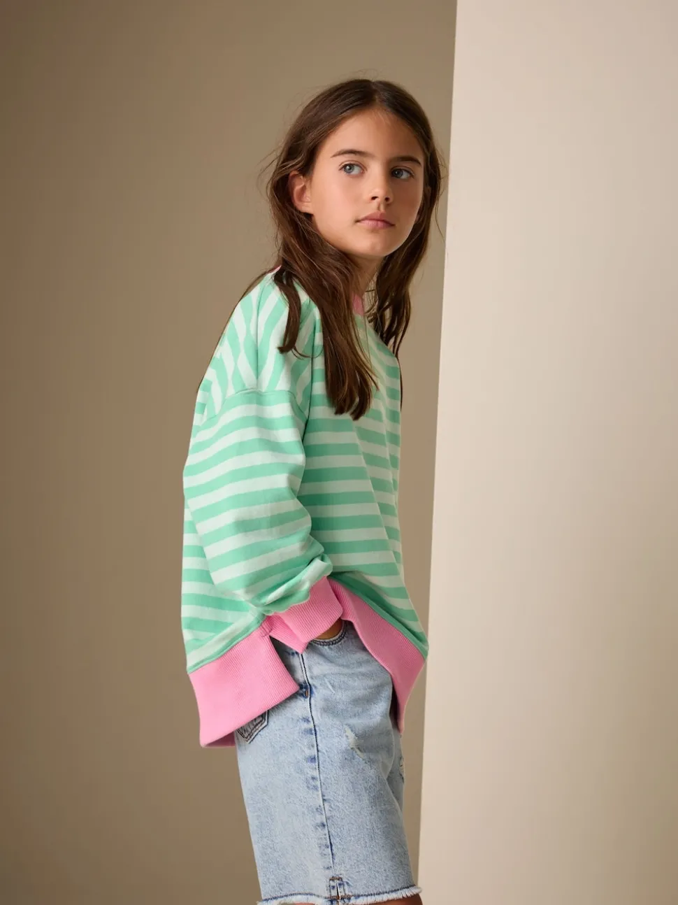 Green/Pink Sweatshirt (3-16yrs)