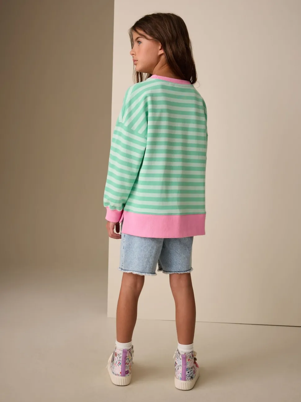Green/Pink Sweatshirt (3-16yrs)