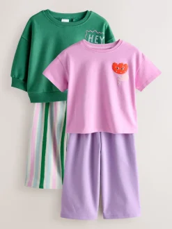 Green/Pink Top & Trousers Set 2 Pack (3mths-7yrs)