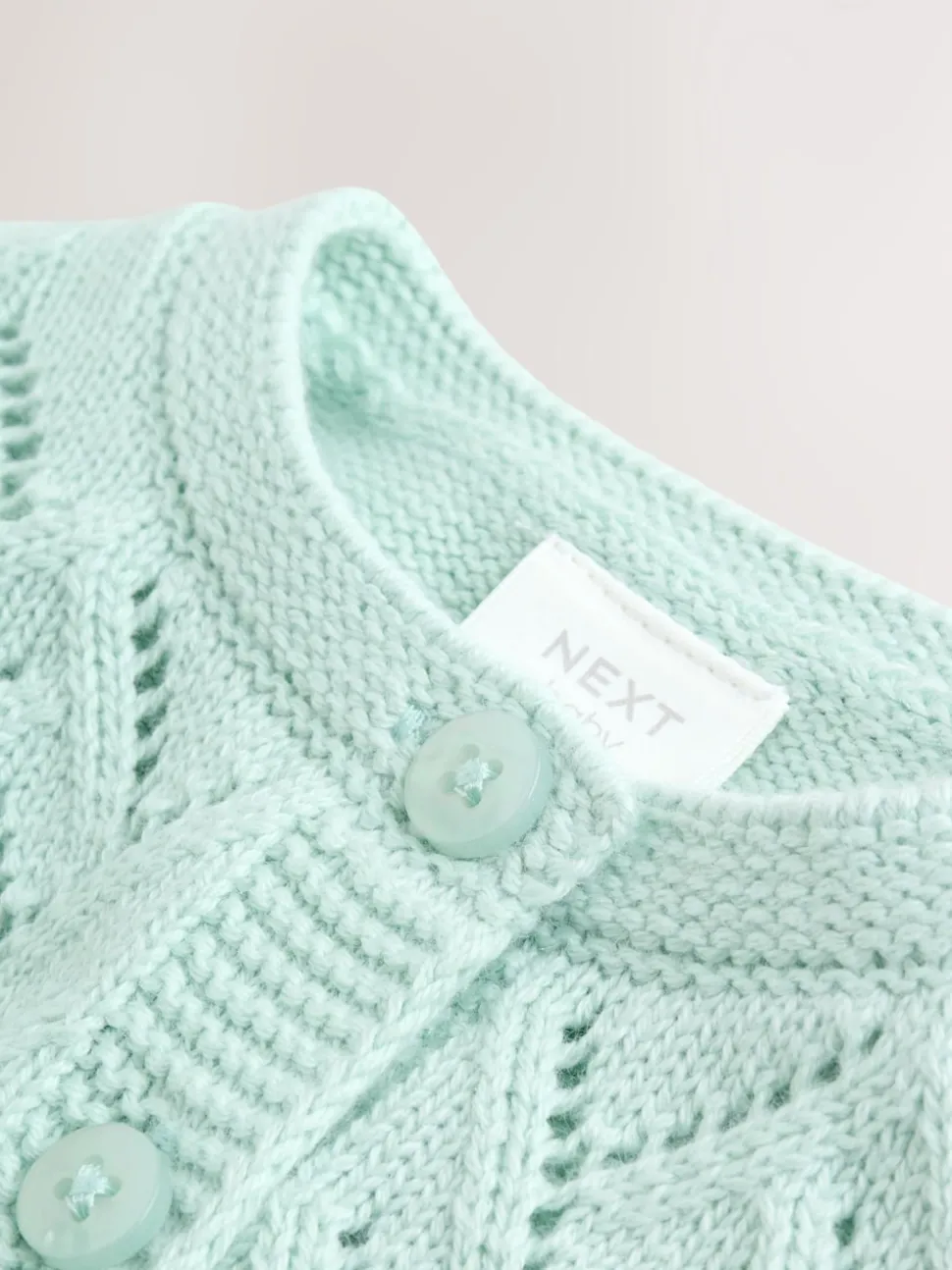 Green Pointelle Knitted Baby Cardigan (0mths-2yrs)