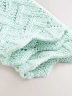 Green Pointelle Knitted Baby Cardigan (0mths-2yrs)