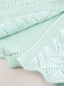 Green Pointelle Knitted Baby Cardigan (0mths-2yrs)