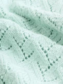 Green Pointelle Knitted Baby Cardigan (0mths-2yrs)