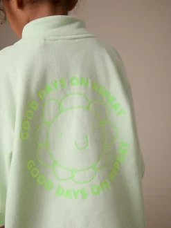 Green Quarter Zip Sweat Dress (3mths-7yrs)