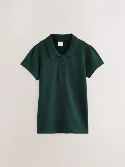 Green Regular Fit 2 Pack 100% Cotton Short Sleeve Polo Shirts (3-16yrs)
