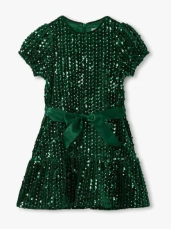 Green Sequins Velvet Dress