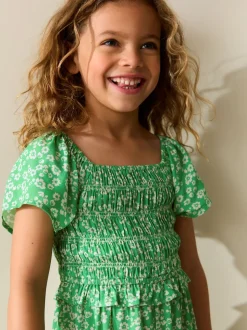 Green Shirred Jumpsuit (3-16yrs)