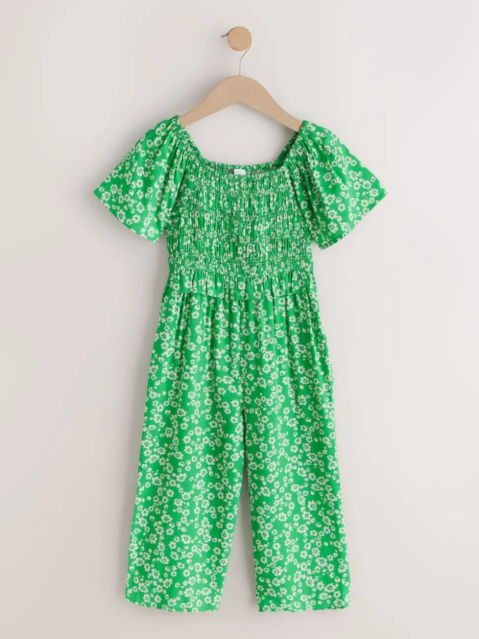 Green Shirred Jumpsuit (3-16yrs)