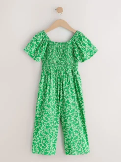 Green Shirred Jumpsuit (3-16yrs)