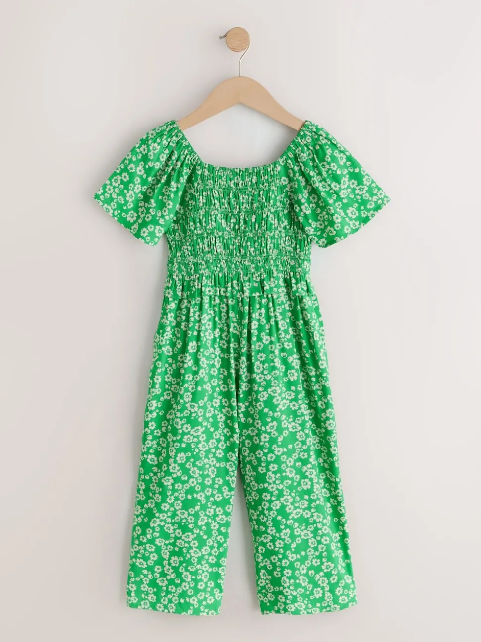 Green Shirred Jumpsuit (3-16yrs)