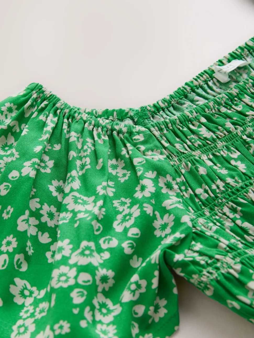 Green Shirred Jumpsuit (3-16yrs)