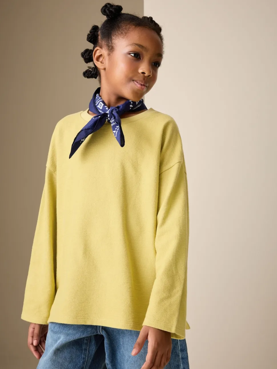 Green Textured Long Sleeve Top (3-16yrs)
