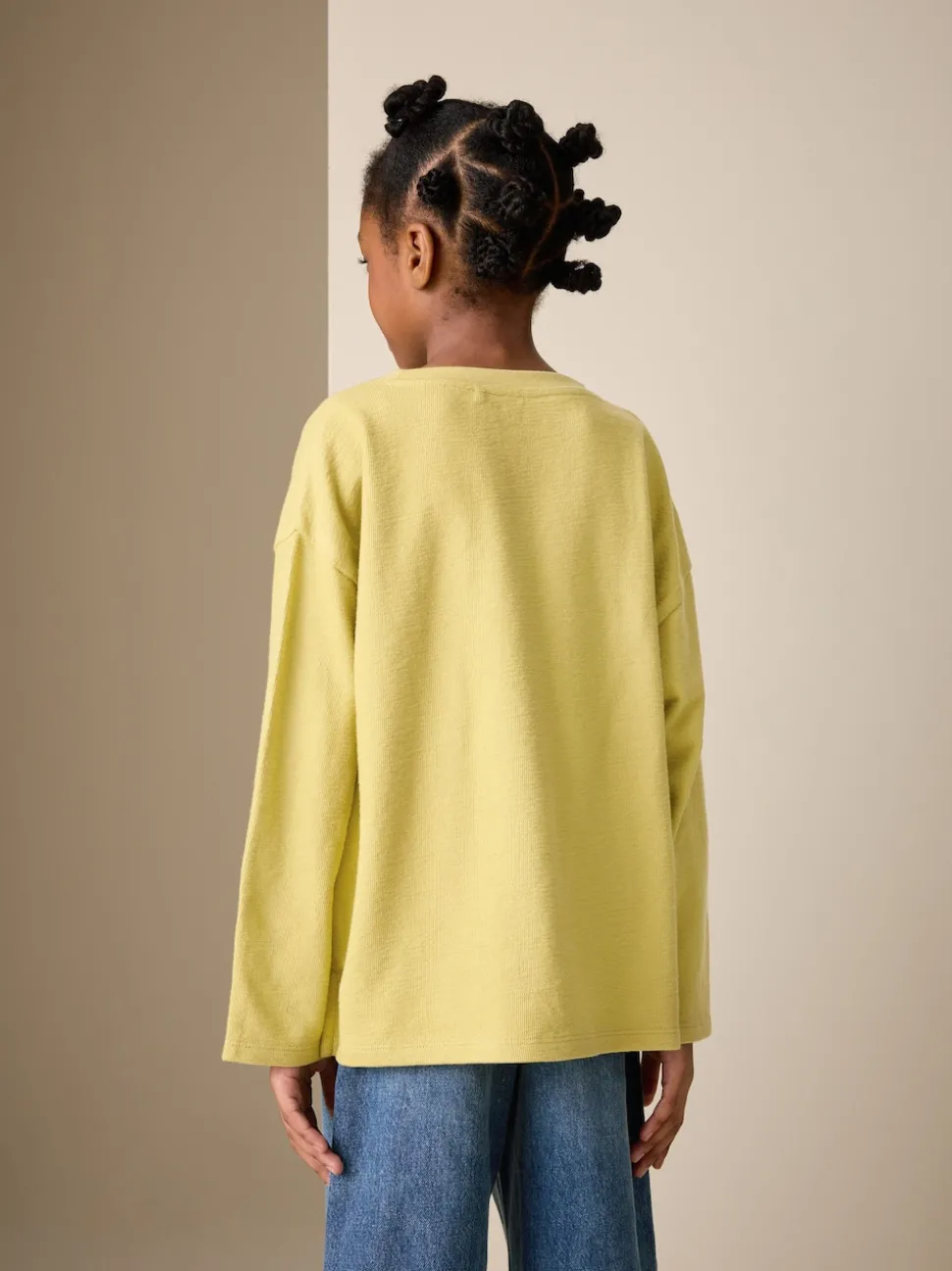 Green Textured Long Sleeve Top (3-16yrs)