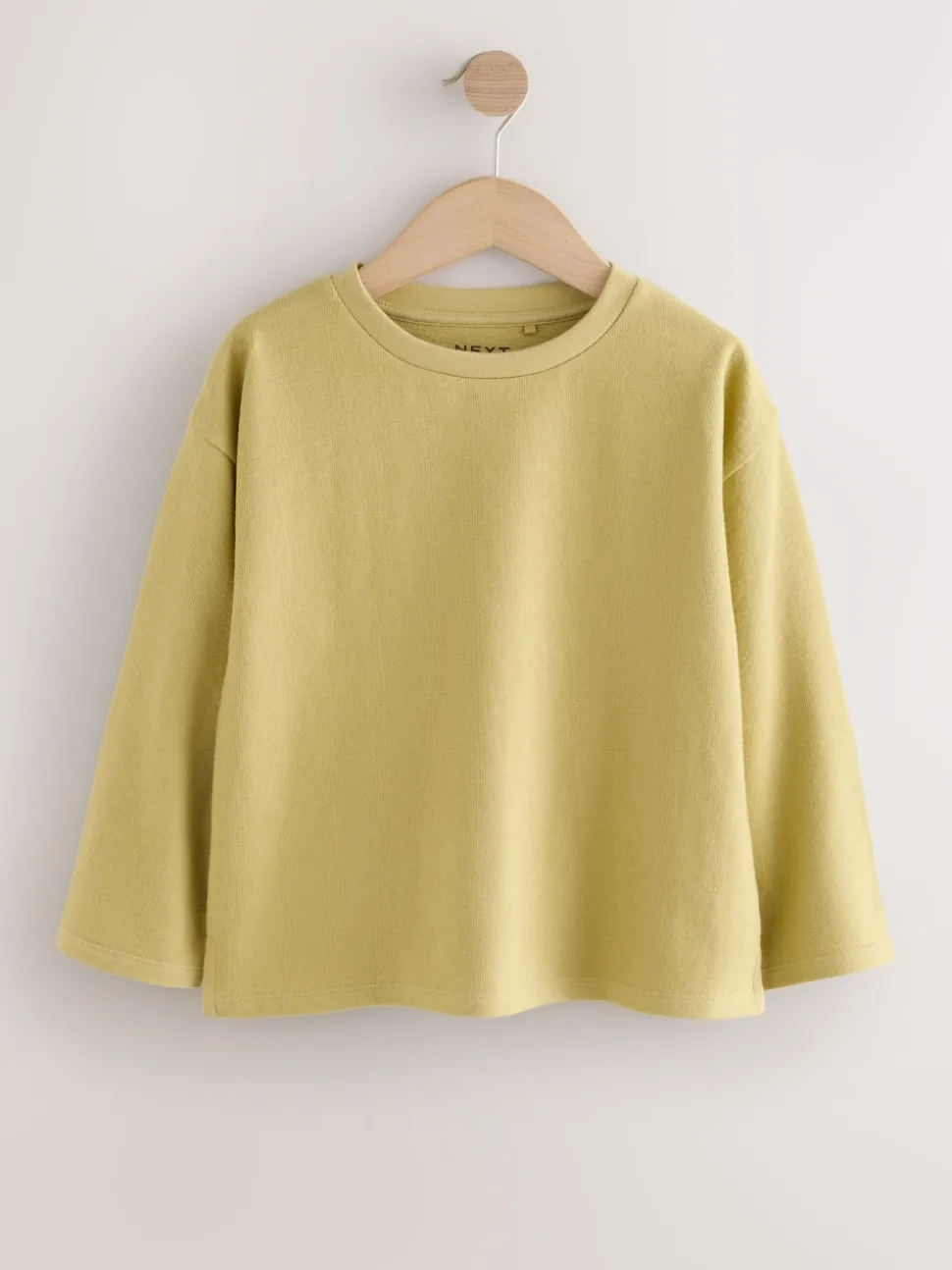 Green Textured Long Sleeve Top (3-16yrs)