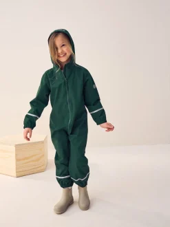 Green Zip Hooded Waterproof Puddlesuit (12mths-10yrs)