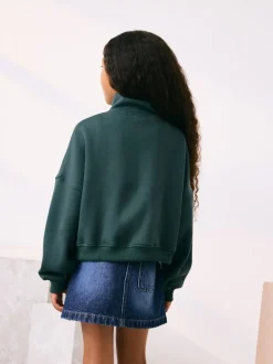 Green Zip Neck Sweatshirt (3-16yrs)
