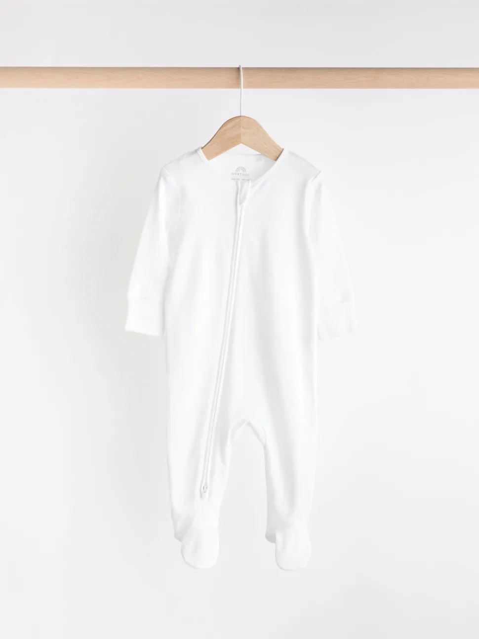 Grey Essential Zipped 100% Cotton Baby Sleepsuits 3 Pack (0-3yrs)