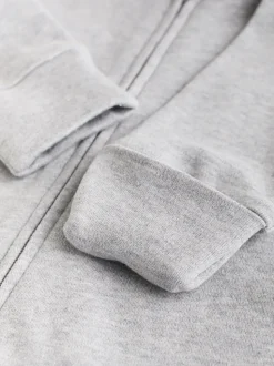Grey Essential Zipped 100% Cotton Baby Sleepsuits 3 Pack (0-3yrs)