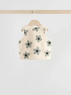 Grey Floral Baby Long Sleeve Top and Leggings with Gilet Set 3 Piece (0mths-2yrs)