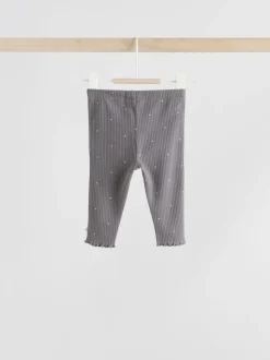 Grey Floral Baby Long Sleeve Top and Leggings with Gilet Set 3 Piece (0mths-2yrs)