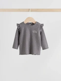 Grey Floral Baby Long Sleeve Top and Leggings with Gilet Set 3 Piece (0mths-2yrs)