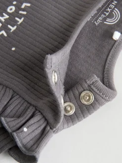 Grey Floral Baby Long Sleeve Top and Leggings with Gilet Set 3 Piece (0mths-2yrs)