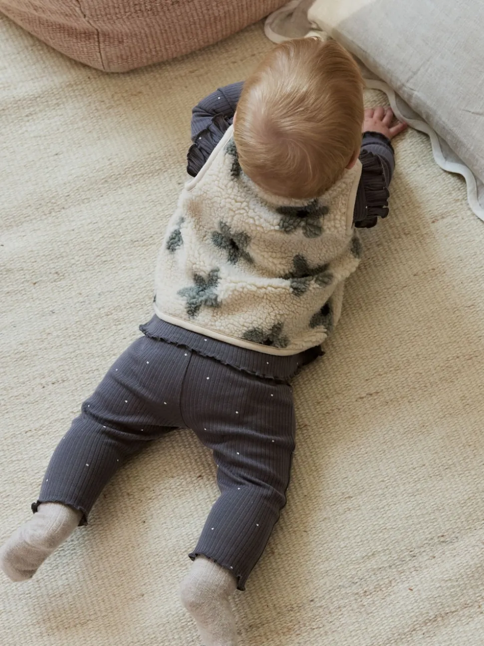 Grey Floral Baby Long Sleeve Top and Leggings with Gilet Set 3 Piece (0mths-2yrs)