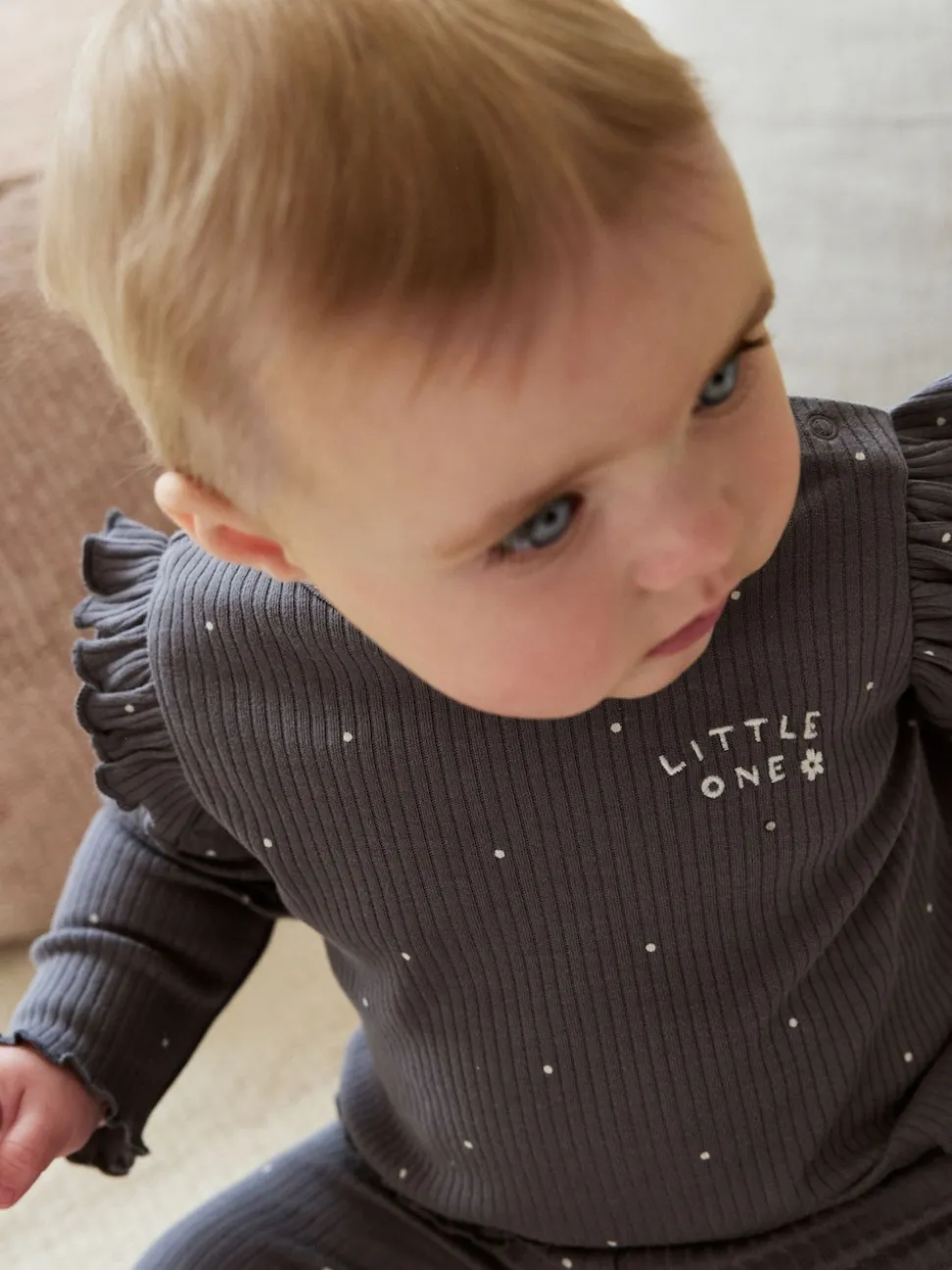 Grey Floral Baby Long Sleeve Top and Leggings with Gilet Set 3 Piece (0mths-2yrs)