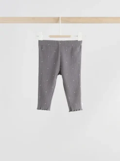 Grey Floral Baby Long Sleeve Top and Leggings with Gilet Set 3 Piece (0mths-2yrs)