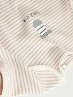 Grey Zebra Baby Short Sleeve Bodysuits 100% Cotton 5 Pack