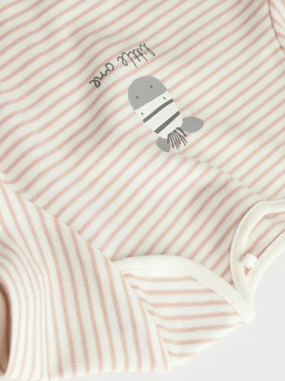 Grey Zebra Baby Short Sleeve Bodysuits 100% Cotton 5 Pack