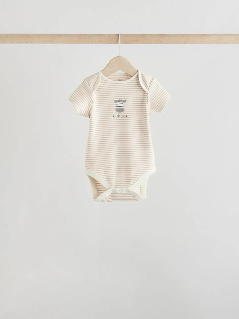 Grey Zebra Baby Short Sleeve Bodysuits 100% Cotton 5 Pack
