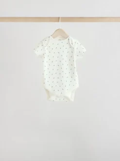 Grey Zebra Baby Short Sleeve Bodysuits 100% Cotton 5 Pack
