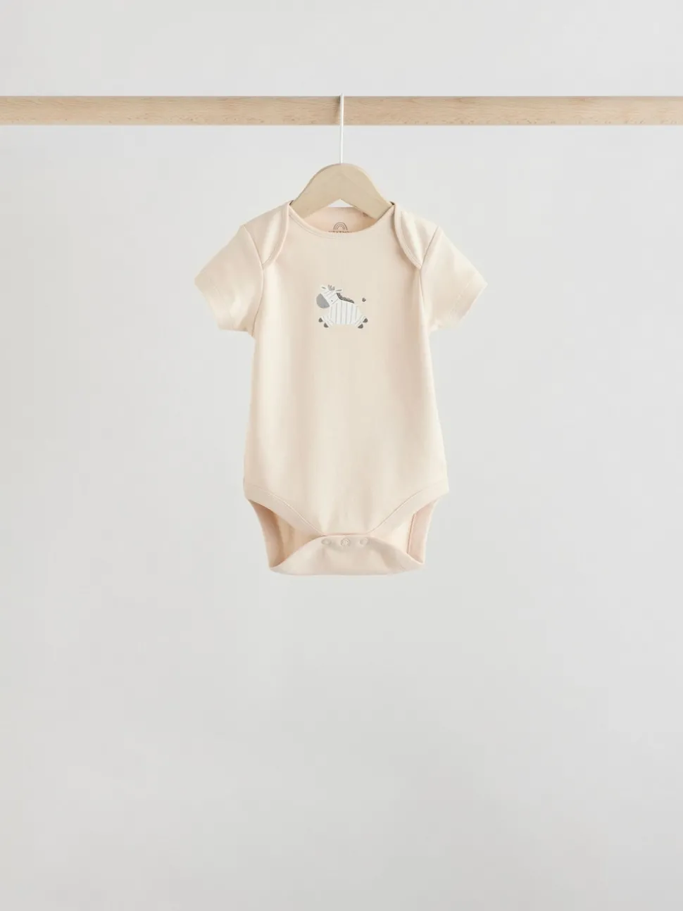 Grey Zebra Baby Short Sleeve Bodysuits 100% Cotton 5 Pack