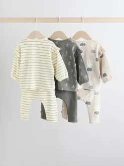 Grey/Cream Character Long Sleeve Top And Leggings Set 6 Piece (0mths-3yrs)