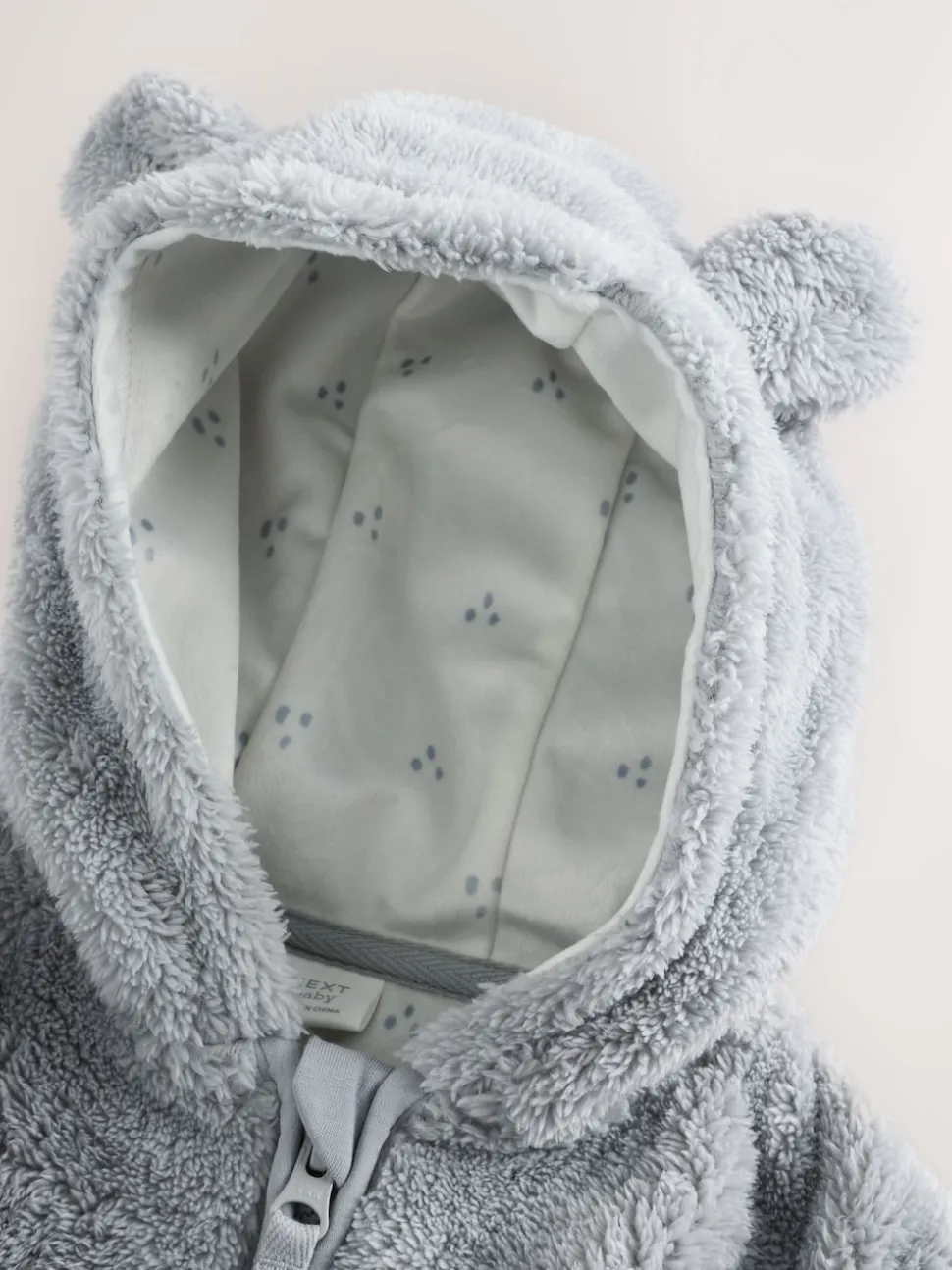 Grey Fleece Baby Zip Jacket