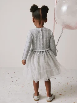 Grey Knitted Occasion Dress (3mths-10yrs)
